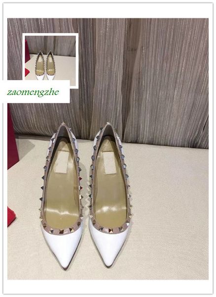 

дизайнерские шпильки высокие каблуки кожаные заклепки сандалии женская обувь валентина туфли на высоком каблуке 8,5 см, Black