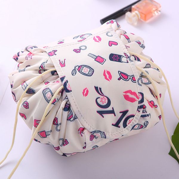 

an animal pink unicorn cosmetics with portable travel makeup bag