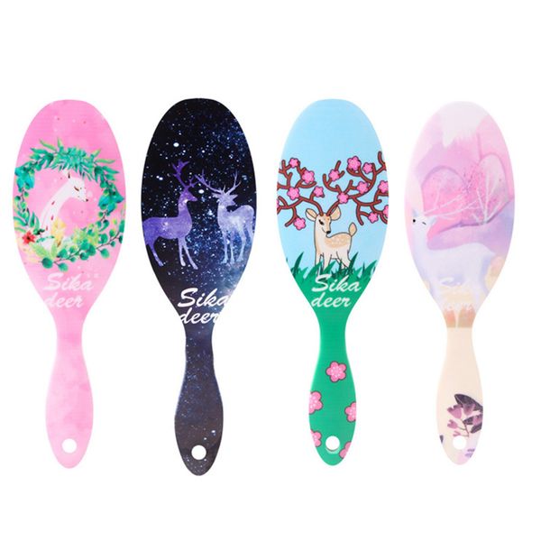 

cute unicorn animal anti-static hair brush massage comb shower wet detangle hair brush salon styling tools four colors, Silver