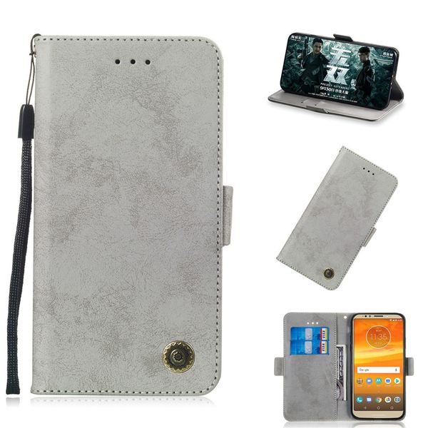 

flip stand for motorola moto e5 e5 plus european version case pure retro leather cover design phone bags card slot function