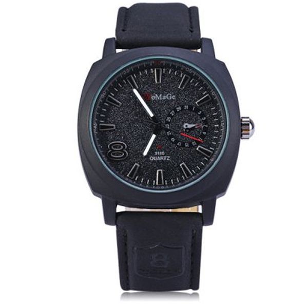 

men's fashion quartz business watches relojes hombre business wrist watch black leather belt clock relogio masculino, Slivery;brown