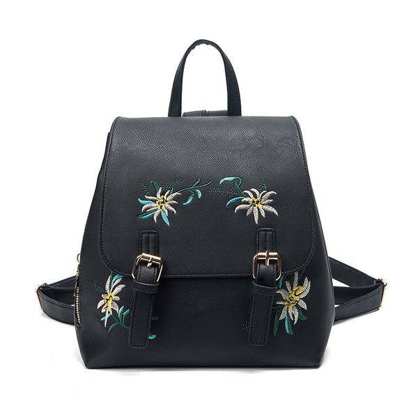 

fashion women backpack pu leather embroidery school backpack girls rucksack bolso mochila mujer small cute waterproof back packs