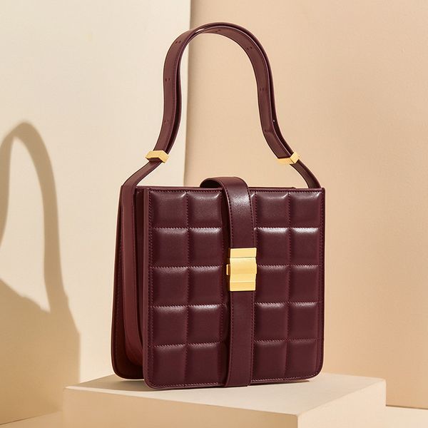 

2019 autumn and winter new women's bag large plaid shoulder diagonal bag leather handbag plaid large capacity mobile wallet