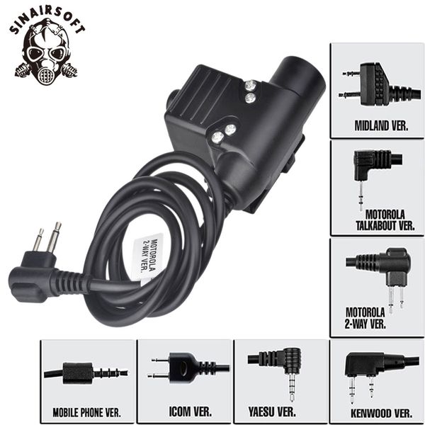 

z-tactical u94 ptt earphone adapter z113 standard version for 5r radio walkie-talkie motolora/ 2-way/kenwood/icom/yaesu/midland headset