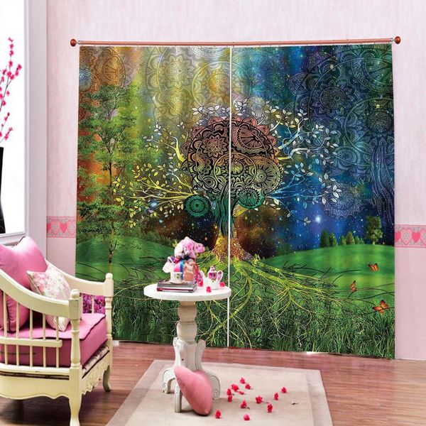 

curtains with green tree curtains luxury blackout 3d window curtain living room bedroom drapes cortina