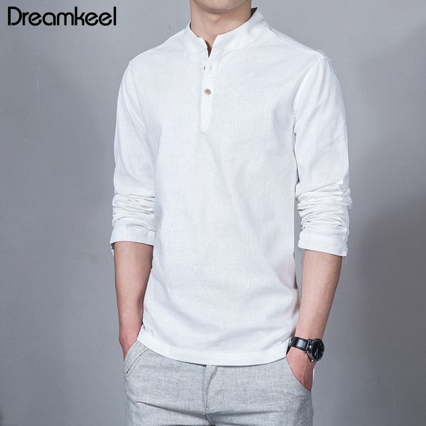 

2019 new cotton linen men shirt casual long-sleeve male shirt slim fit chemise men sweatshirt winter shirts y, White;black