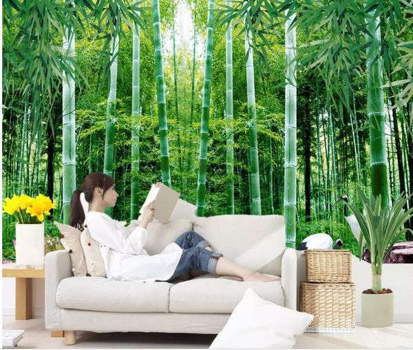 

bamboo lotus background wall mural 3d wallpaper 3d wall papers for tv backdrop