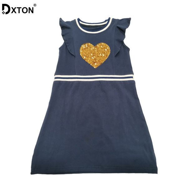 

dxton baby girls clothes summer kids dresses for girls sleeveless children costume cotton clothing sequined causal dress, Red;yellow