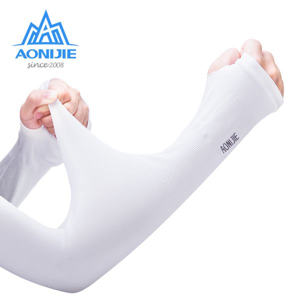 

aonijie 1 pair arm warmers summer sunscreen cuff sleeve cover sport hiking uv protected arm warmers running gloves sleeves, Black;gray