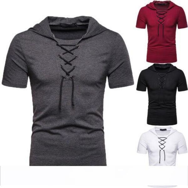 

new mens slim fit o neck short sleeve hooded shirts casual t-shirt blouse t shirt fashion designer tshirt casual cozy short sleeve