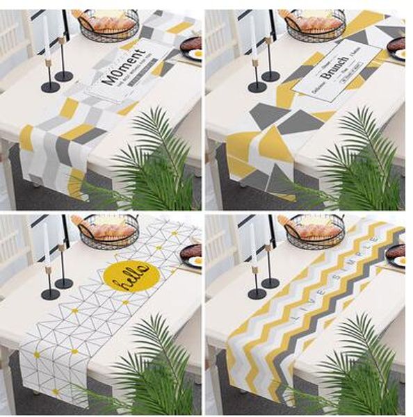 

new ethnic style nordic geometric design small fresh table flag cotton and linen table mat cloth tablecloth bed flag