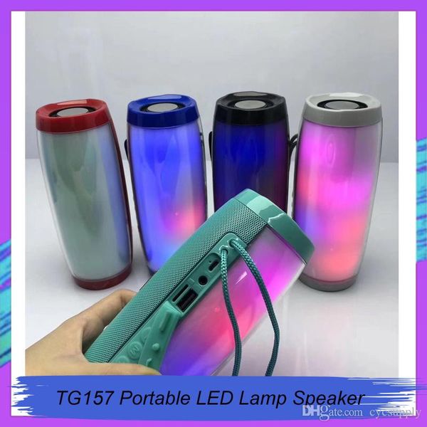 

tg157 portable led lamp speaker waterproof fm radio wireless boombox mini column subwoofer sound box mp3 usb phone computer bass dhl free