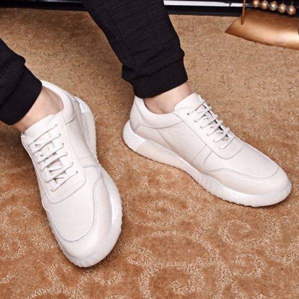 

autumn and summer of 2019 new korean edition new trend pure leather head layer cowhide simple feeling comfortable men's leisure shoes p, Black