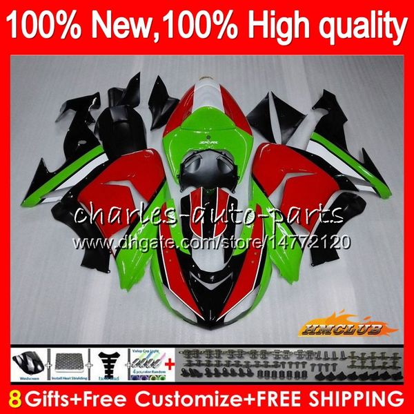 Carrozzeria Per KAWASAKI ZX 10 R ZX-1000 telaio rosso verde ZX-10R 06 07 Carrozzeria 44HC.21 ZX1000 CC ZX10R 06 07 ZX 1000CC ZX 10R 2006 2007 Kit carenatura