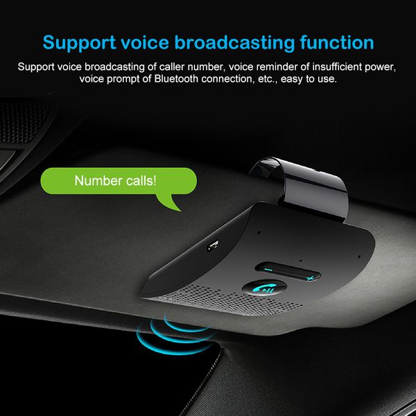 

car speakerphone bluetooth 4.2 hands-motion auto-on car stereo music speaker wireless sun visor player for safe driving