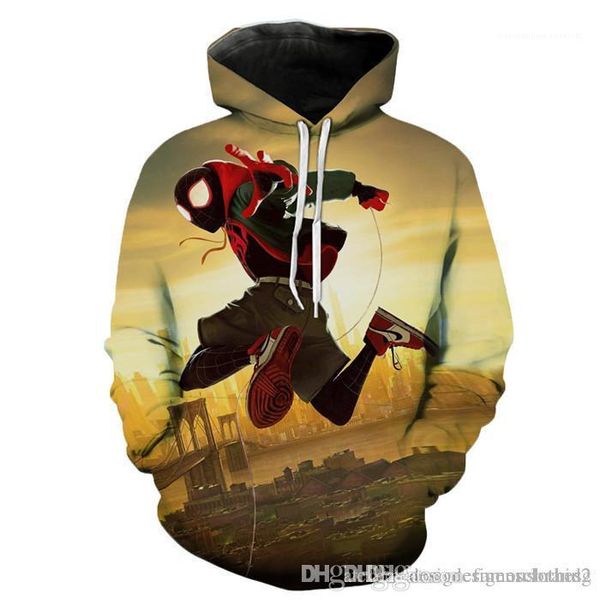 

mans 3d print hoodies colorful long sleeve pullover with pockets teenager homme clothing marvel super protagonist, Black