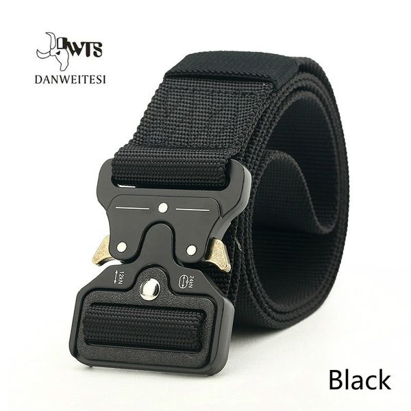 

men's belts new quick release buckle outdoor safety outer belts military training outer belt nylon tactical belt cs training belt, Black;brown