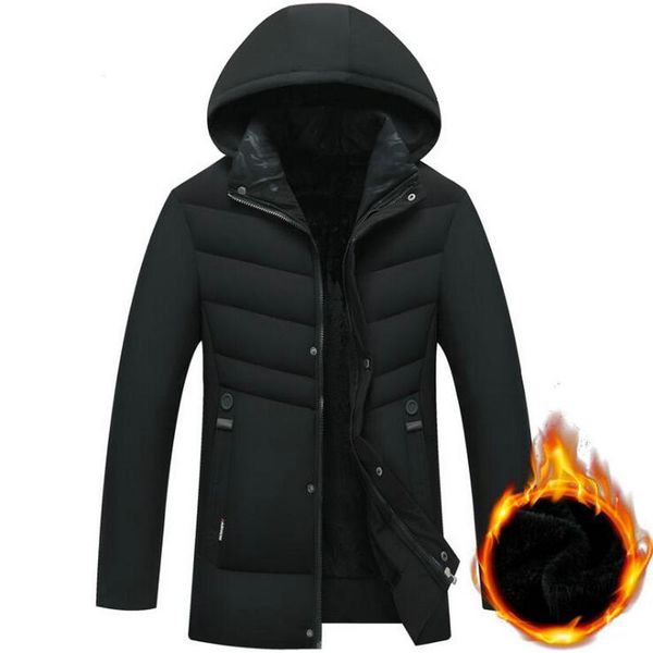 

fashion 2019 casual winter fleece jacket male thick warm parka men hooded padded coat hood men outwear windbreaker streetwear, Tan;black