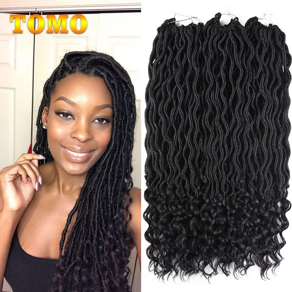 2020 Tomo Faux Locs Curly 18inch Long African American Woman