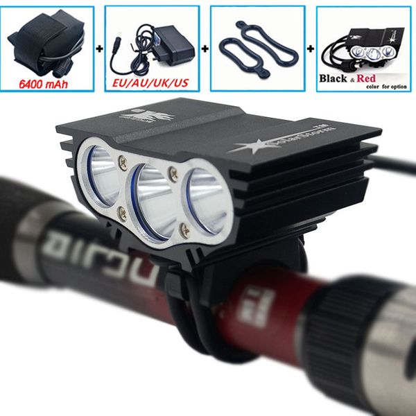 

bicycle light 6000 lumens 4 mode xm-l u2 led cycling front light bike lights lamp torch + battery pack + charger