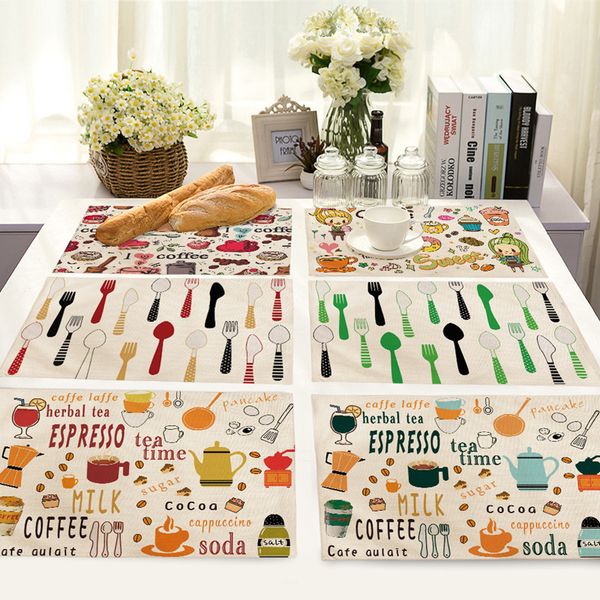 

новые мультфильм столовые программы коврики термостойкие термостойкие темплышки хлопок и льняные западные настольные настольные подушки арт