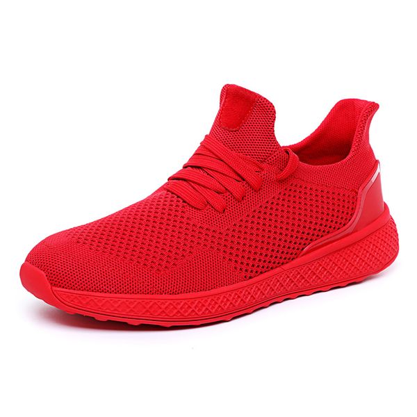 

spring summer breathable mesh shoes men casual wear-resistant 46 size shoes white slip ons stylish sneakers man red shoe mens shoes, Black