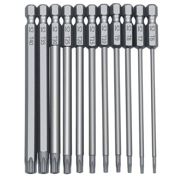 

11pcs screwdriver bit set hexagonal shank long screwdriver bits 75mm/100mm wwo66