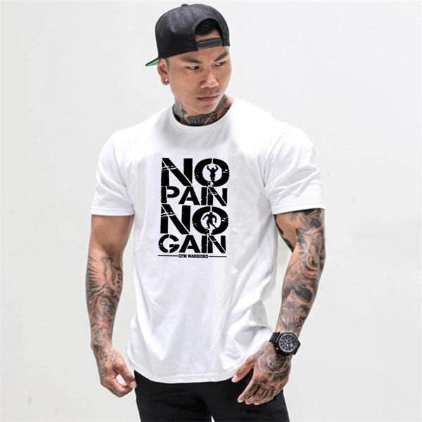 

muscleguys summer fashion elasticity sporting t-shirt men short sleeve fitness t shirt men's printing gyms bodybuilding tshirt, White;black