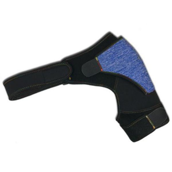 

1pcs back support adjustable bandage protector reinforced functional training equipment single shoulder strap, Black;blue