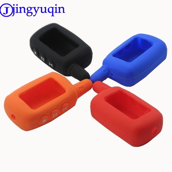 

jingyuqin remote 3 buttons sile key case remote for starline a6 a9 a8 lcd 2-way alarm controller keychain cover