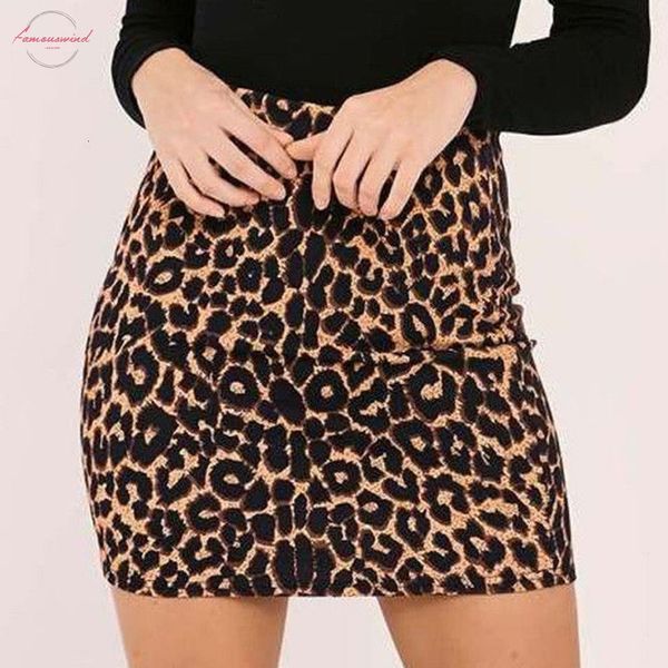 

summer vintage leopard print office high waist skirt female slim animal print mini skirt saia streetwear 2019 cg, Black