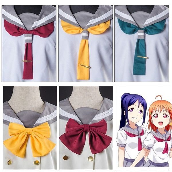 

anime love live tie sunshine aqours girls' jk school uniform ties women girls tie accessories, Black;blue