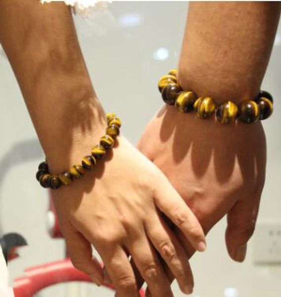 

unique 10mm new tiger eye elegant collar gifts buddha bracelets trendy natural stone jewelry for women men bracelet femme, Black