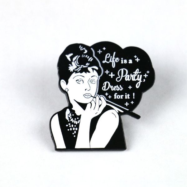 

фильм римский праздник pin эмаль рисунок брошь для рюкзак сумка джинсы одежда значок нагрудные булавки и броши ювелирные изделия, Gray