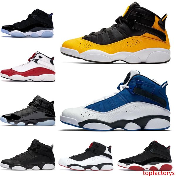 

men basketball shoes 6 six rings concord confetti taxi bred space jam metallic gold mens trainers athletic sports sneakers 7-13