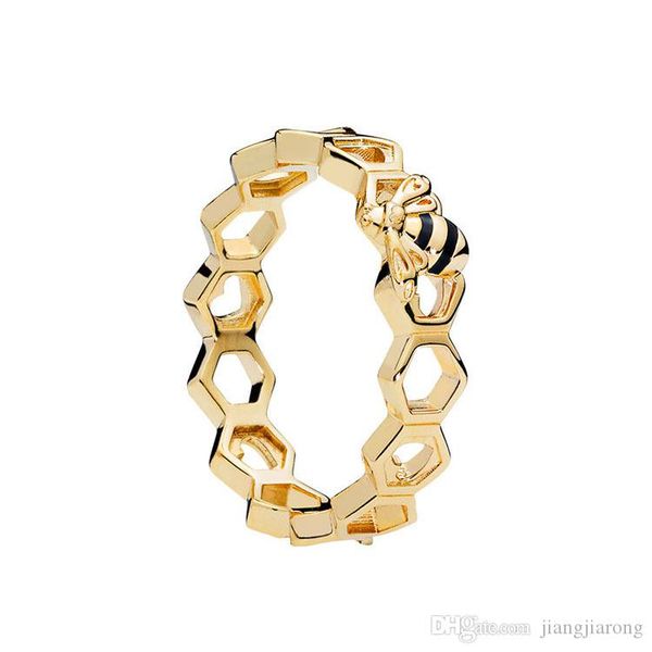 

zr74 hexagon bee ring ring women man size 6-9 big brand 925s silver ring diamond sell single lover christmas gift161
