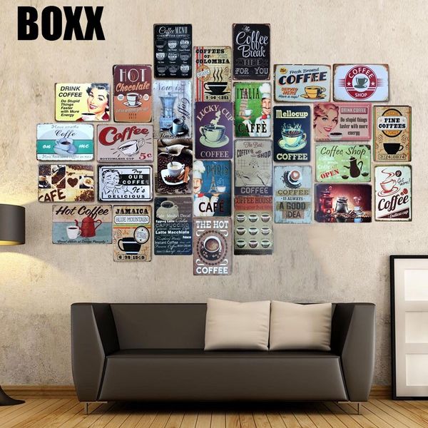 

coffees menu vintage tin sign bar pub home wall decor retro metal art poster