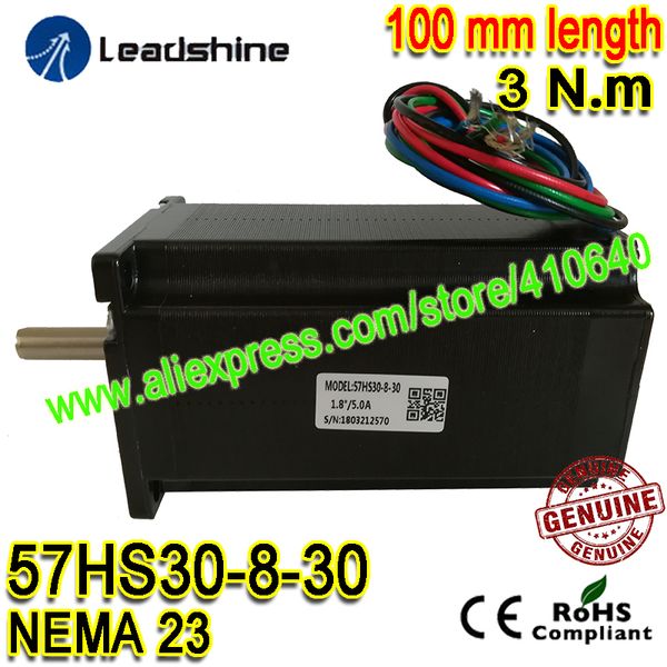 

1 piece leadshine nema23 stepper motor 57hs30-8-30 5 a 3 n.m torque 100 mm length 4 wires high torque leadshine step motor