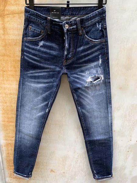

dsenqi new men jeans ripped for jeans pants biker outwear man pants 991, Blue