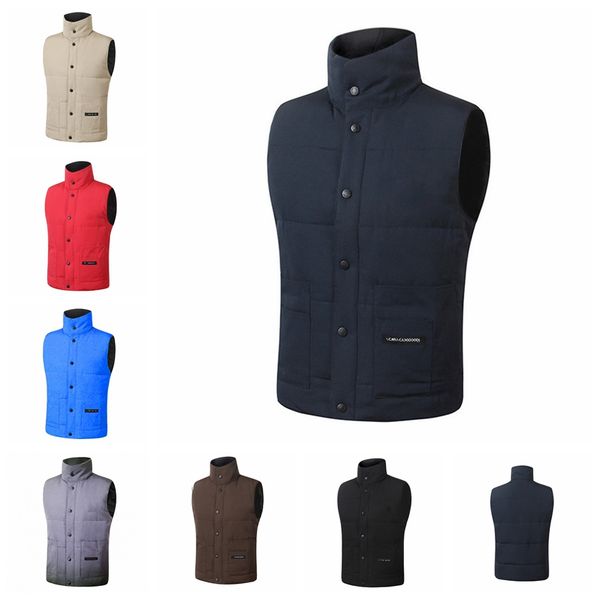 

men's winter outdoor warm goose down vest homme tyle vest canada gilet down jacket christmas new year gift expedition parka outerwear, Black;white