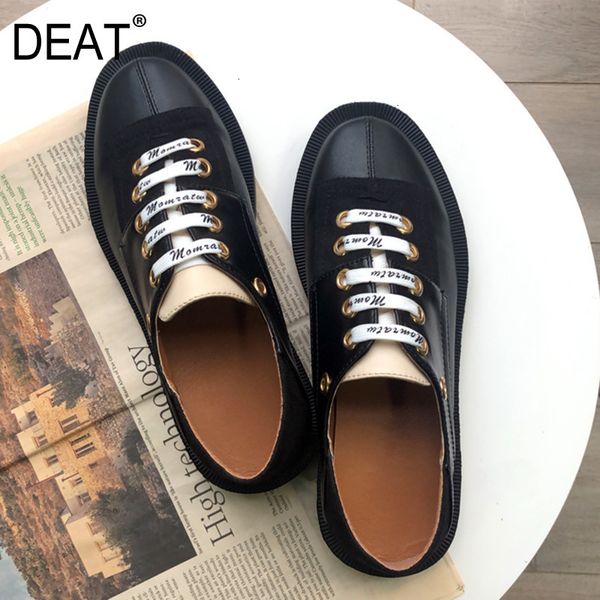 

deat] 2019 round toe bandage black personality soft pu leather single flat shoes women new spring autumn fashion tide 10e622