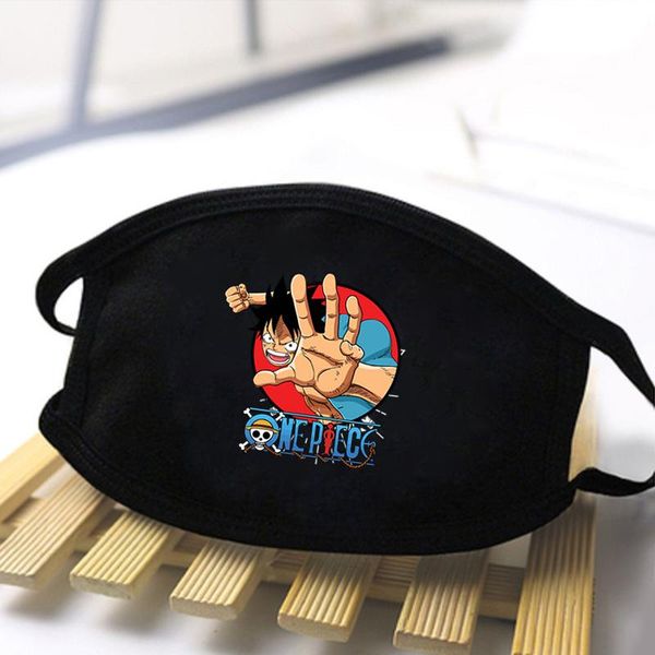 

one piece luffy print masks soft polyester mask dustproof mouth muffle black masks reusable washable masks pfizy