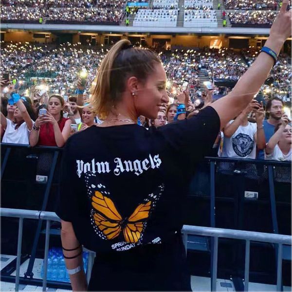 

High treet t hirt 2020 men women 1p 1 ca ual cotton ummer butterfly printing t hitr tee, White;black