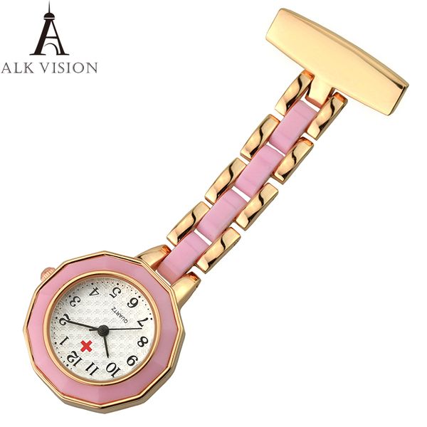 

alk vision nurse watches fob pocket watch nursing gift digital pink rose gold silver brooch doctor nurse relogio medical clock, Slivery;golden