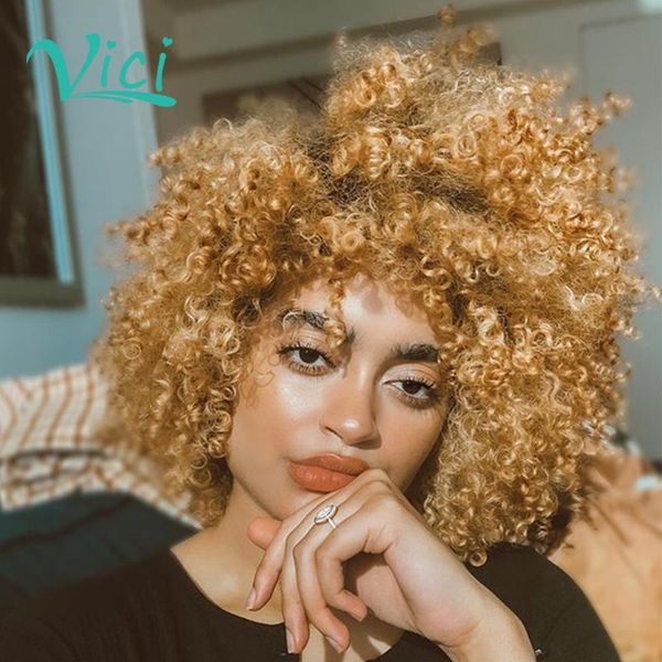 

магазин by look 180% плотность kinky завитые honey blonde фронта шнурка человеческих волос парики 16inches шнурка передний парик взрыва, Black;brown