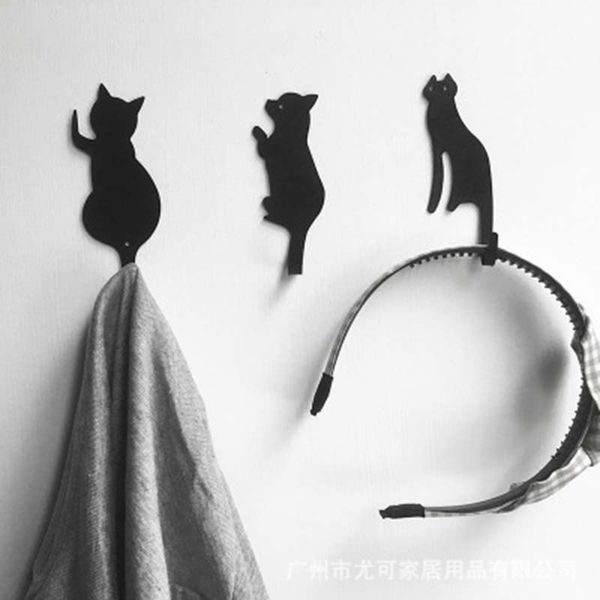 

3 pcs cute cat tail dog hooks kitchen wall door metal hooks key hanger racks super strong magnetic fridge bathroom door decor