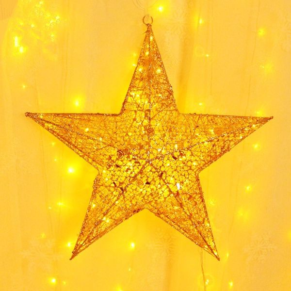 

decoration christmas star iron art glitter pentagram celebration bar window new year home decorations accessories