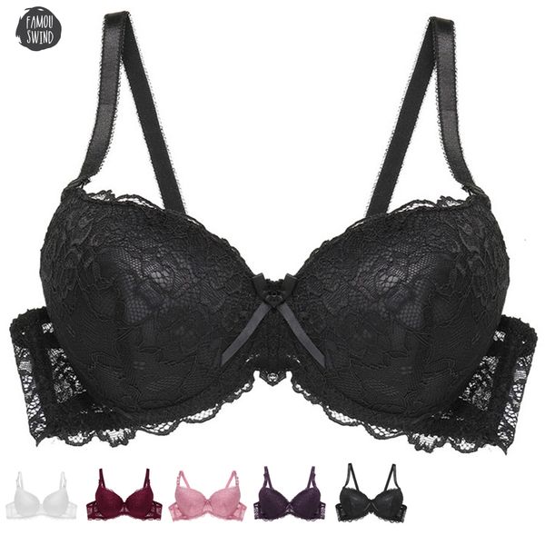 

bra padded floral womens bralette adjustment full cup underwear crop 3 cup deep v lady everyday chest casual, Red;black