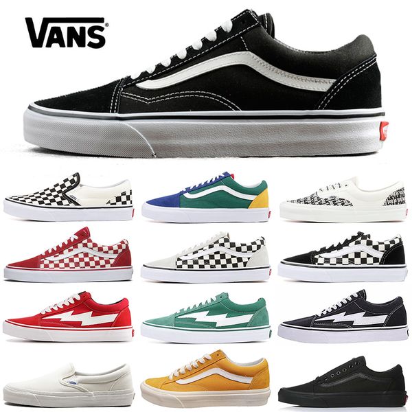 

vans original designer shoes old skool fear of god canvas chaussures slip-on triple black white women mens baskets casual sneakers 36-44