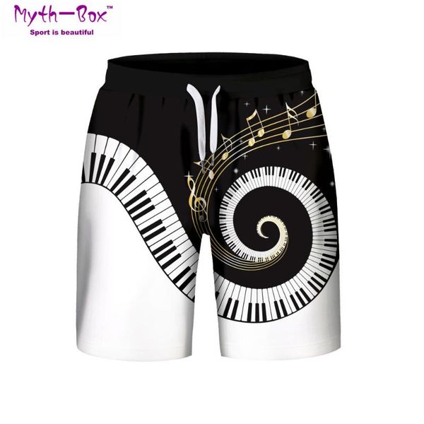 

summer man's beach shorts plage sport pants piano 3d print men loose running shorts s-3xl surfing short male surf board swimwear
